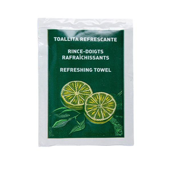 Garcia de pou 100 TOALLITAS REFRESCANTES "CITRON" 45 G/M2 6x8 CM. BLANCO CELULOSA (1 UNID.)