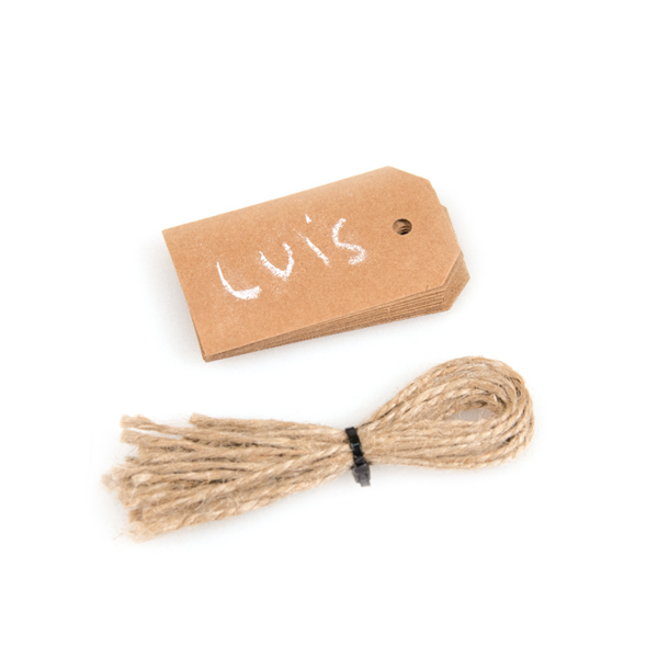 Garcia de pou 12 U. ETIQUETAS DE PIZARRA 3 9x7 CM MARRÓN CARTONCILLO (1 UNID.)