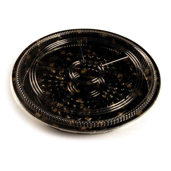 Garcia de pou 120 U. RECIPIENTES + TAPAS PARA SUSHI Ø38x5 CM NEGRO PS (120 UNID.)