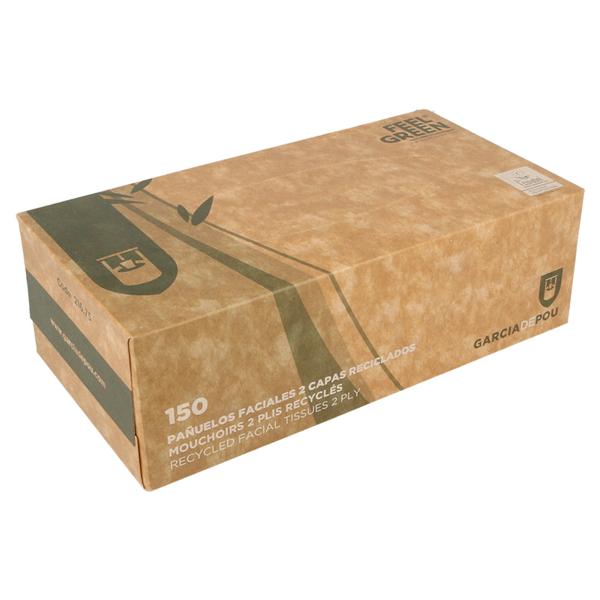 Garcia De Pou 150 U. PAÑUELOS FACIALES 2 CAPAS 21x21 CM NATURAL TISSUE RECICLADO (1 UNID.)