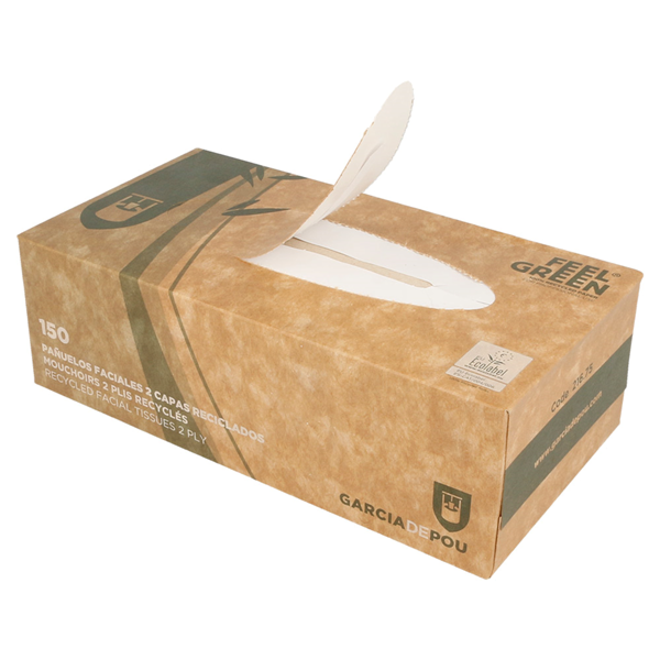 Garcia De Pou 150 U. PAÑUELOS FACIALES 2 CAPAS 21x21 CM NATURAL TISSUE RECICLADO (1 UNID.)
