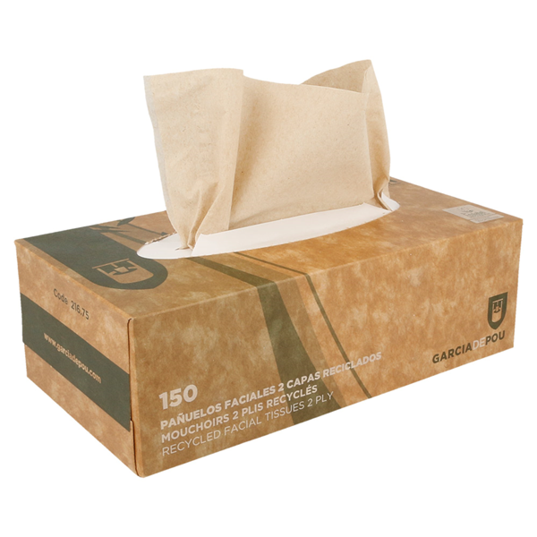 Garcia de pou 150 U. PAÑUELOS FACIALES 2 CAPAS 21x21 CM NATURAL TISSUE RECICLADO (1 UNID.)