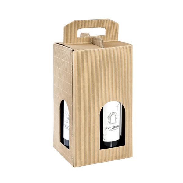 Garcia de pou 20 U. CAJAS 4 BOTELLAS 18x18x34 CM NATURAL KRAFT (20 UNID.)