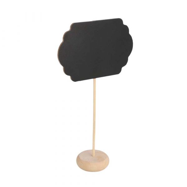 Garcia de pou 3 U. MINI PIZARRAS FORMA NUBE + PEDESTAL 9x6x10 CM NEGRO MADERA (1 UNID.)