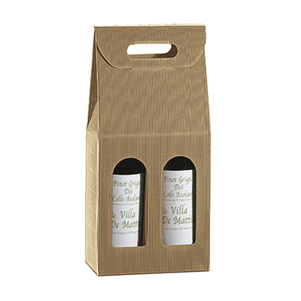 Garcia de pou 30 U. CAJAS 2 BOTELLAS 18x9x34 CM NATURAL KRAFT (1 UNID.)
