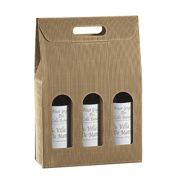 Garcia de pou 30 U. CAJAS 3 BOTELLAS 27x9x34 CM NATURAL KRAFT (1 UNID.)