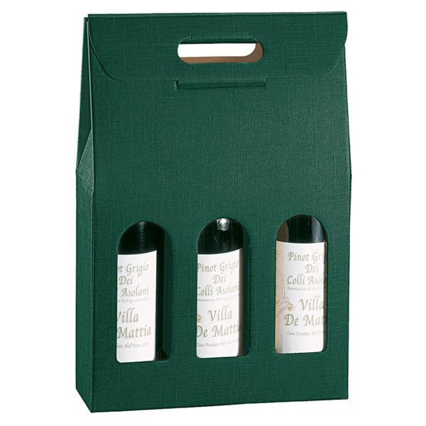 Garcia de pou 30 U. CAJAS 3 BOTELLAS 27x9x38 5 CM VERDE CARTÓN (1 UNID.)