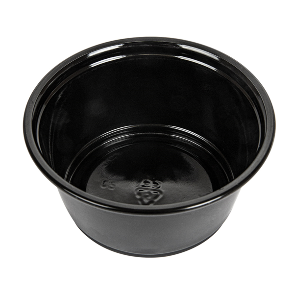 Garcia De Pou 50 TARRINAS PEQUEÑAS + 50 TAPAS 100 ML Ø7 4x3 5 CM NEGRO PP (24 UNID.)