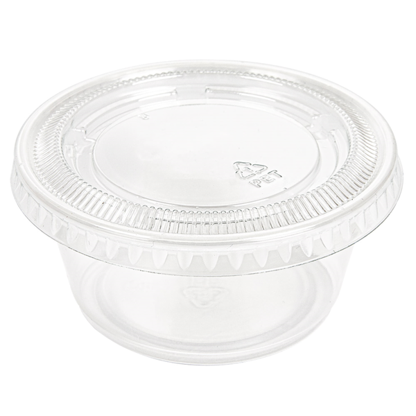 Garcia de pou 50 TARRINAS PEQUEÑAS + 50 TAPAS 100 ML Ø7 4x3 5 CM TRANSPARENTE PP (24 UNID.)