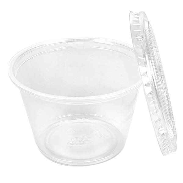 Garcia De Pou 50 TARRINAS PEQUEÑAS + 50 TAPAS 120 ML Ø7 4x4 6 CM TRANSPARENTE PP (24 UNID.)