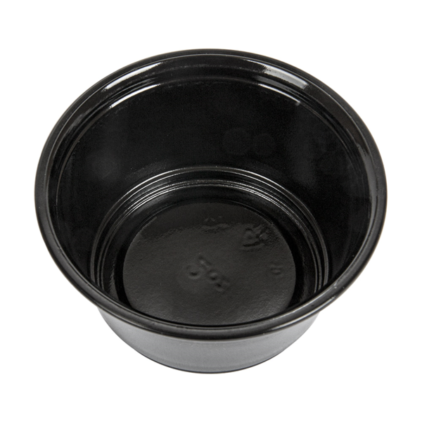 Garcia De Pou 50 TARRINAS PEQUEÑAS + 50 TAPAS 60 ML Ø6 2x3 2 CM NEGRO PP (24 UNID.)