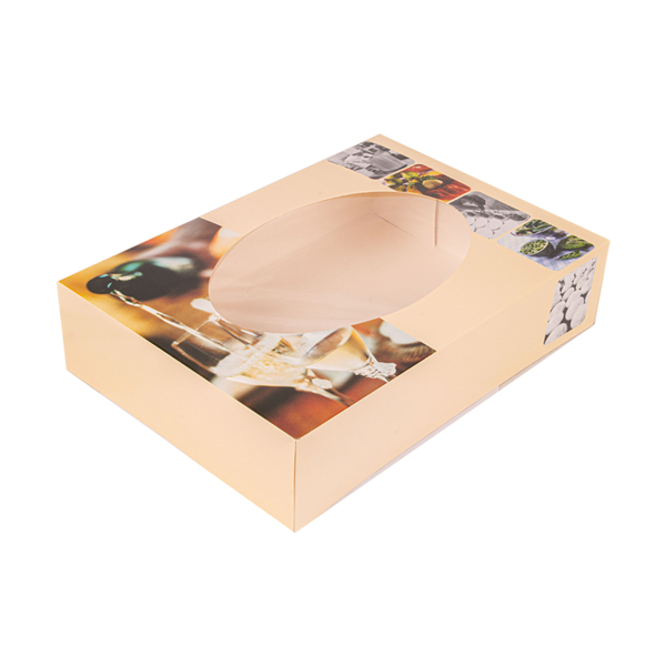 Garcia de pou 50 U. CAJAS CATERING AUTOMONTABLES CON VENTANA 325 G/M2 35x25x8 CM CUATRICROMÍA CARTÓN (50 UNID.)