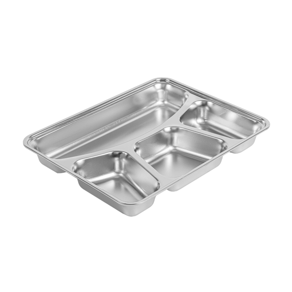 Garcia De Pou BANDEJA CON 4 COMPARTIMENTOS + TAPA 'ARTINOX' 28x22x4 CM PLATEADO INOX (6 UNID.)