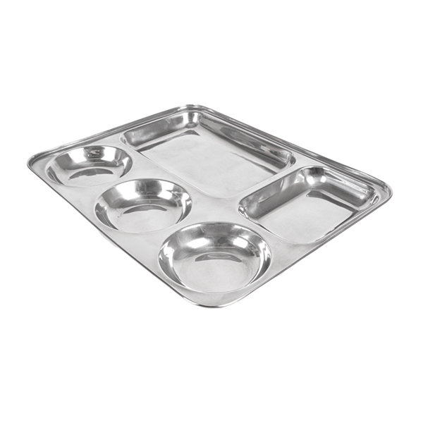 Garcia de pou BANDEJA CON 5 COMPARTIMENTOS 'ARTINOX' 33 5x26 5x3 CM PLATEADO INOX (24 UNID.)
