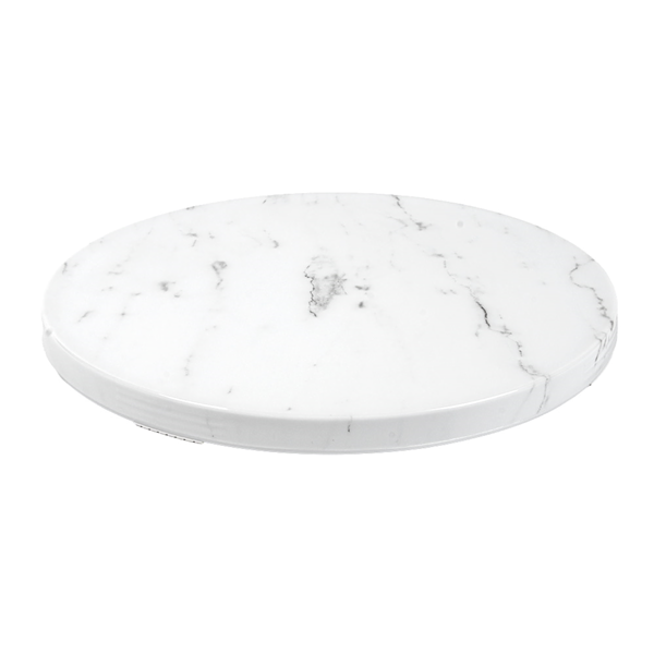 Garcia de pou BANDEJA PARA BUFET 'ASAMI WARE' Ø 32x1 7 CM SÍMIL MARMOL BLANCO MELAMINA (1 UNID.)