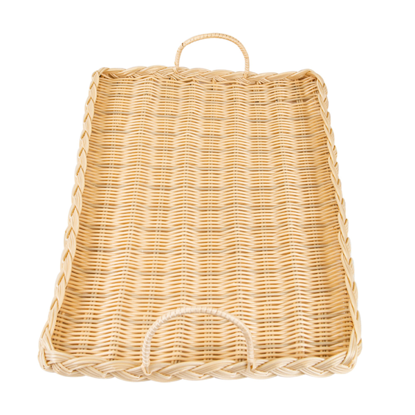 Garcia De Pou BANDEJA SÍMIL MIMBRE RECTANGULAR PARA QUESO 52 5x30x3 CM NATURAL PP (1 UNID.)