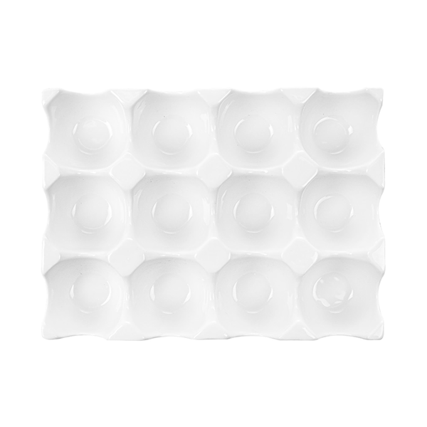 Garcia De Pou BANDEJAS "12 HUEVOS" 19 1x14x3 5 CM BLANCO PORCELANA (6 UNID.)