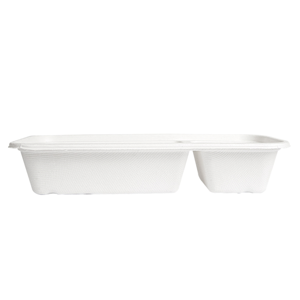 Garcia De Pou BANDEJAS 2 COMPART 'BIONIC' 500 ML 22 5x9 6x4 3 CM BLANCO BAGAZO (600 UNID.)