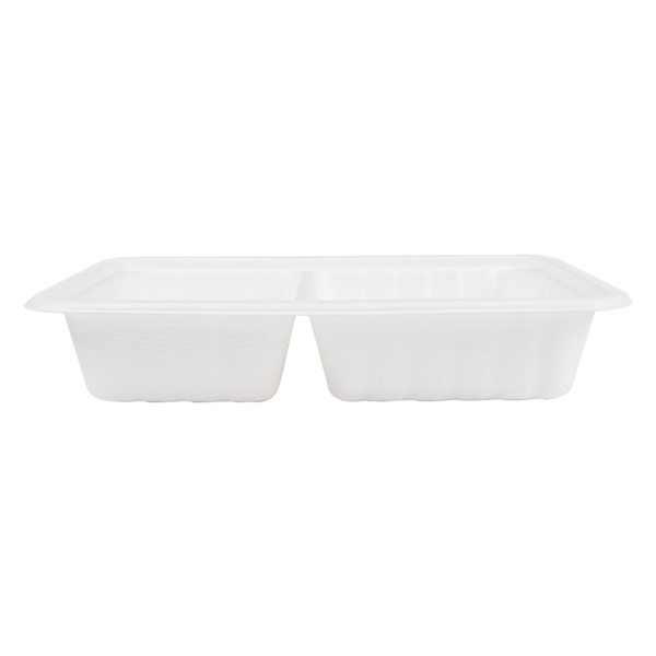Garcia De Pou BANDEJAS 2 COMPART + TAPA 'BIONIC' 800 ML 23 3x14 6x6 CM BLANCO BAGAZO (400 UNID.)