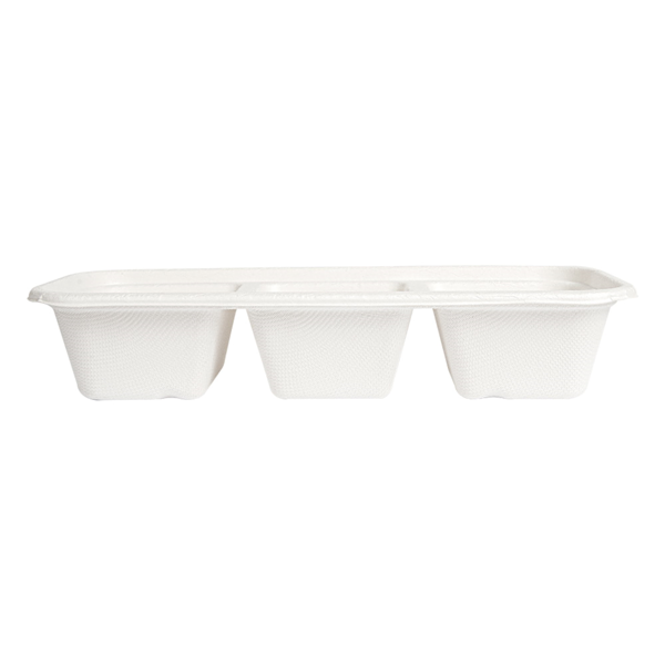 Garcia De Pou BANDEJAS 3 COMPART 'BIONIC' 500 ML 22 5x9 6x4 3 CM BLANCO BAGAZO (600 UNID.)