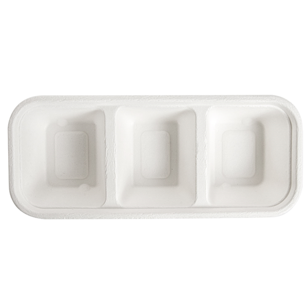 Garcia De Pou BANDEJAS 3 COMPART 'BIONIC' 500 ML 22 5x9 6x4 3 CM BLANCO BAGAZO (600 UNID.)