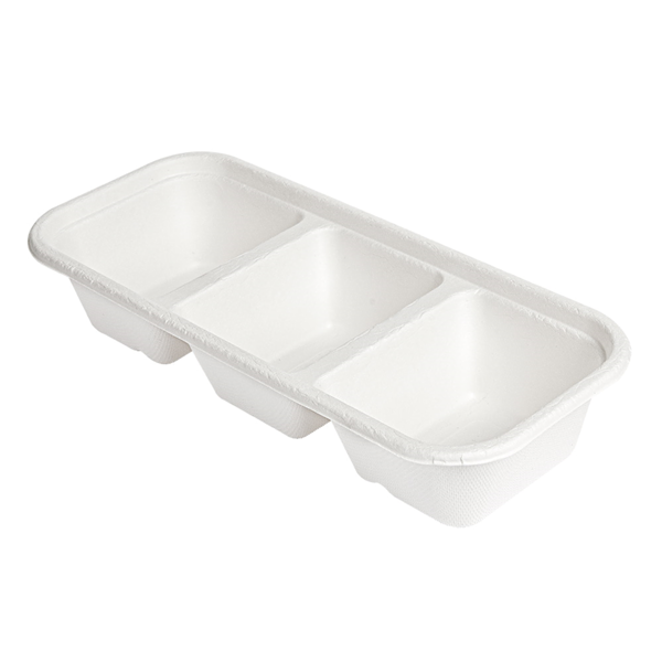 Garcia de pou BANDEJAS 3 COMPART 'BIONIC' 500 ML 22 5x9 6x4 3 CM BLANCO BAGAZO (600 UNID.)