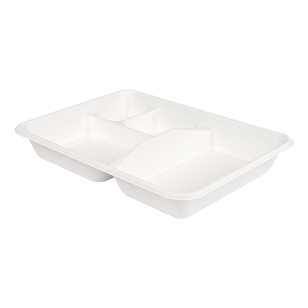 Garcia de pou BANDEJAS 4 COMPART. 'BIONIC' 23x17x3 5 CM BLANCO BAGAZO (400 UNID.)
