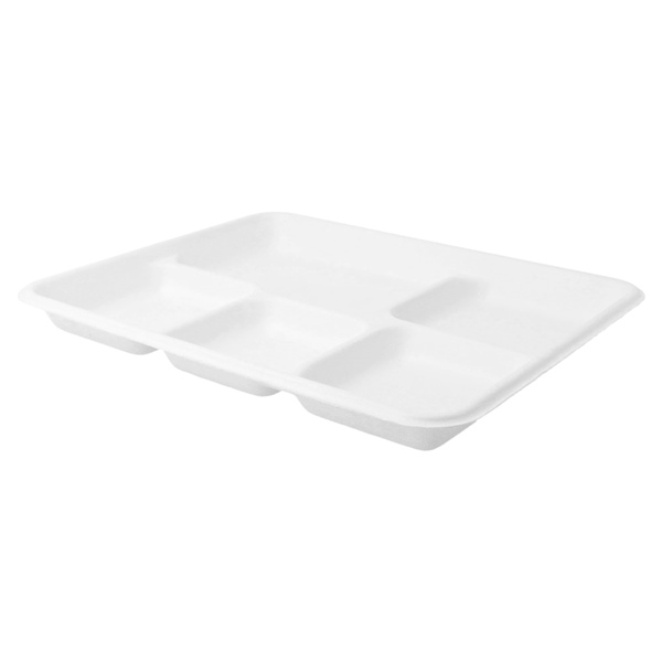 Garcia De Pou BANDEJAS 5 COMPART. 'BIONIC' 26 5x21 5x2 5 CM BLANCO BAGAZO (500 UNID.)