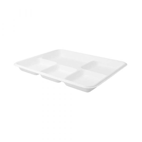 Garcia de pou BANDEJAS 5 COMPART. 'BIONIC' 26 5x21 5x2 5 CM BLANCO BAGAZO (500 UNID.)