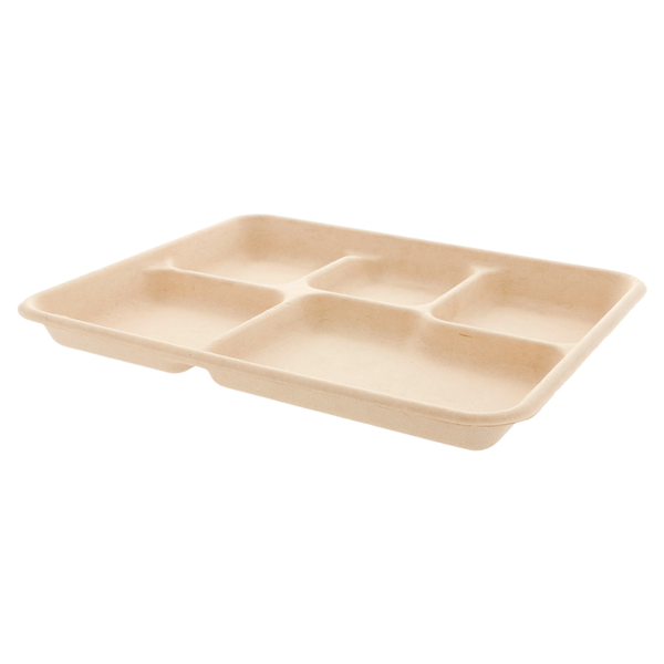 Garcia De Pou BANDEJAS 5 COMPART. 'BIONIC' 26 5x21 5x2 CM NATURAL BAGAZO (500 UNID.)