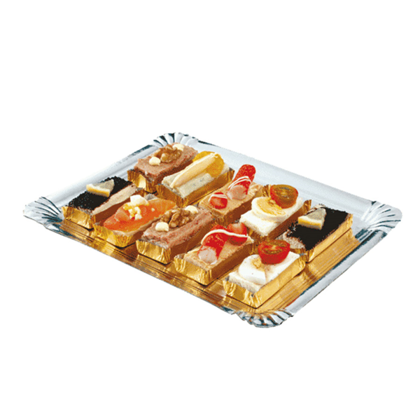 Garcia De Pou BANDEJAS CATERING DOBLE CARA 1100 G/M2 28x42 CM PLATA/ORO CARTÓN (100 UNID.)
