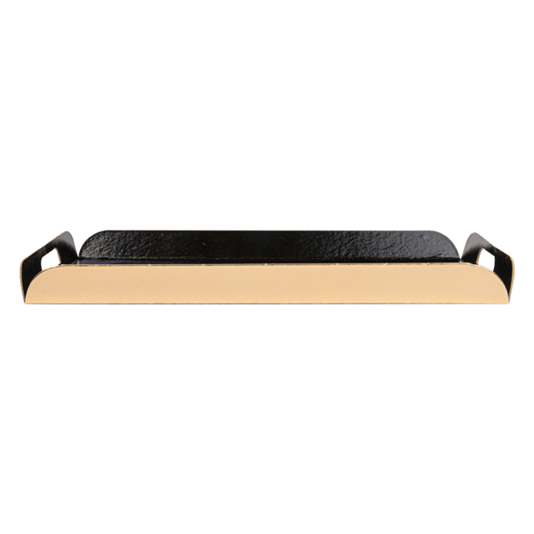 Garcia De Pou BANDEJAS CON ASAS 750 G/M2 15x24+2 CM NEGRO/ORO CARTÓN (100 UNID.)