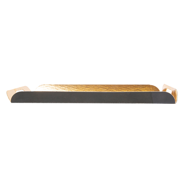 Garcia De Pou BANDEJAS CON ASAS 750 G/M2 15x24+2 CM ORO/NEGRO CARTÓN (100 UNID.)