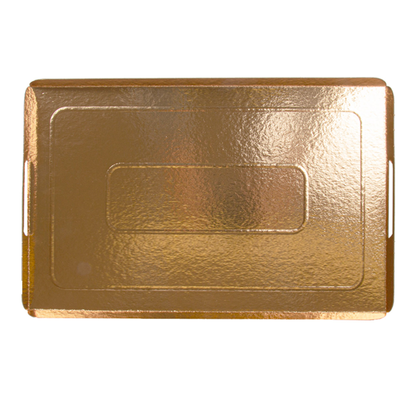 Garcia De Pou BANDEJAS CON ASAS 750 G/M2 24x38+2 CM ORO/NEGRO CARTÓN (100 UNID.)