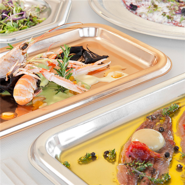 Garcia De Pou BANDEJAS DE LUJO 'LUNCH' 25x35 CM PLATEADO PET (10 UNID.)