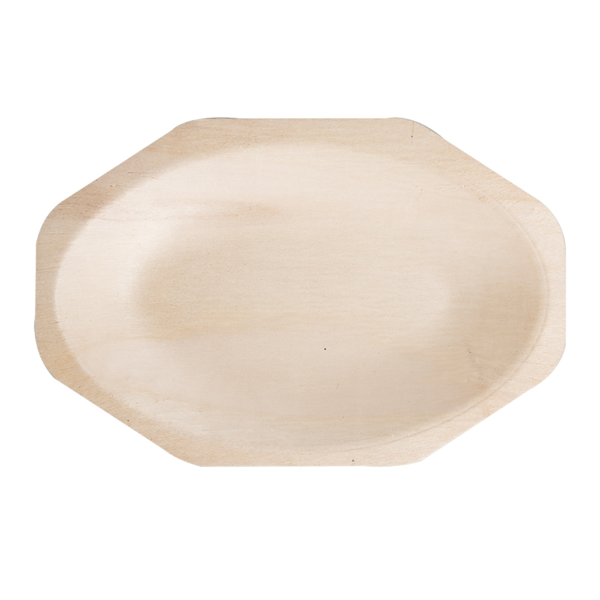 Garcia De Pou BANDEJAS OCTOGONALES 'WOOD' 20x13x2 5 CM NATURAL MADERA (50 UNID.)