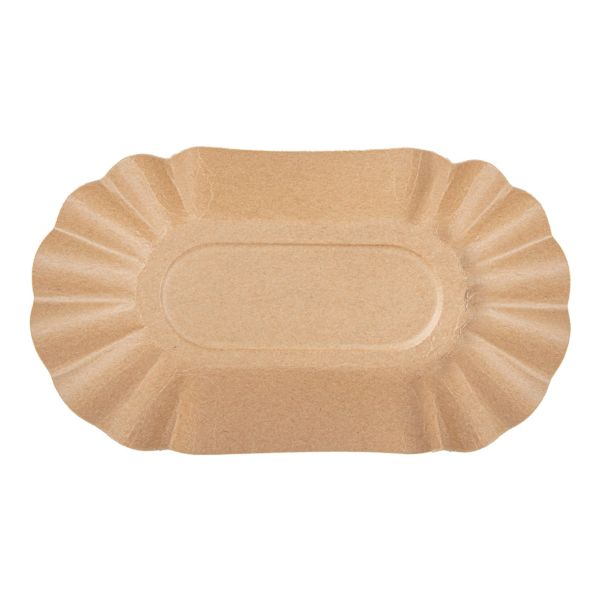 Garcia De Pou BANDEJAS OVALES 300 G/M2 19 5x11x3 2 CM NATURAL KRAFT (1000 UNID.)
