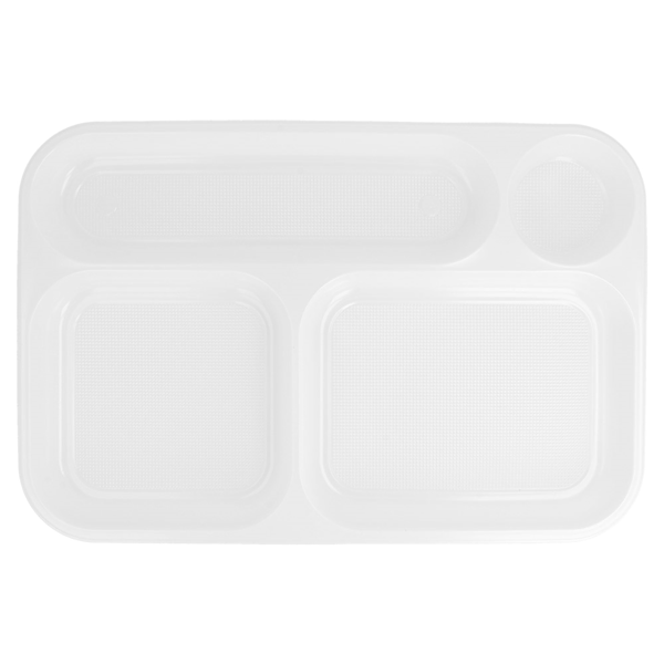 Garcia De Pou BANDEJAS PARA LLEVAR - 4 COMP. 36x24 CM BLANCO PS (300 UNID.)