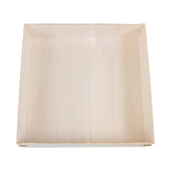 Garcia De Pou BANDEJAS RECTANGULARES CON TAPA 'WOOD' 26x26x6 2 CM NATURAL MADERA (10 UNID.)