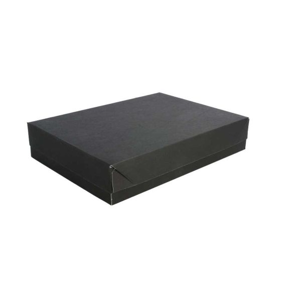 Garcia de pou BANDEJAS + TAPA 'THEPACK' 230 G/M2 23x17x4 5 CM NEGRO CARTÓN ONDULADO NANO-MICRO (200 UNID.)