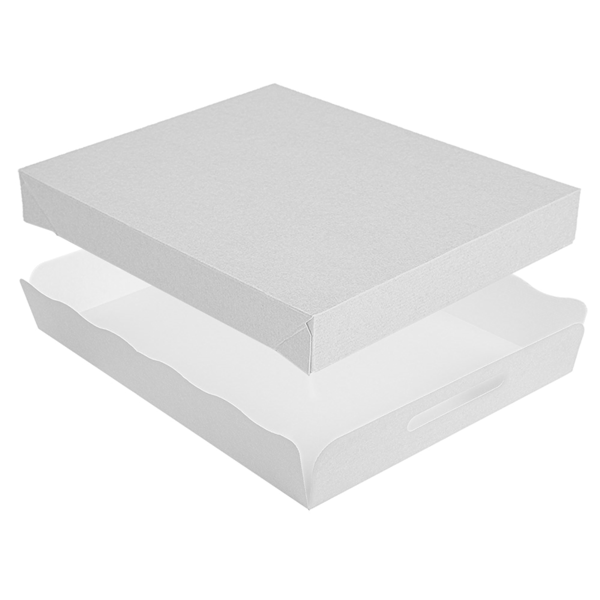 Garcia De Pou BANDEJAS + TAPA 'THEPACK' 280 G/M2 40 5x30 5x6 CM BLANCO CARTÓN ONDULADO MICROCANAL (150 UNID.)