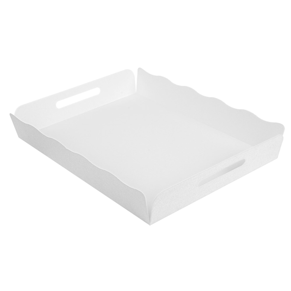 Garcia de pou BANDEJAS + TAPA 'THEPACK' 280 G/M2 40 5x30 5x6 CM BLANCO CARTÓN ONDULADO MICROCANAL (150 UNID.)