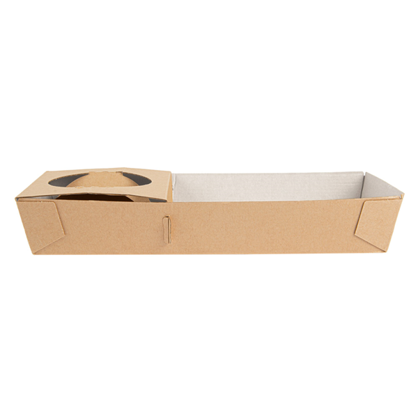 Garcia De Pou BANDEJAS TRANSPORTE 1 VASO+1 COMPART. 'THEPACK' 280 G/M2 25x12x4 CM NATURAL CARTÓN ONDULADO NANO-MICRO (400 UNID.)