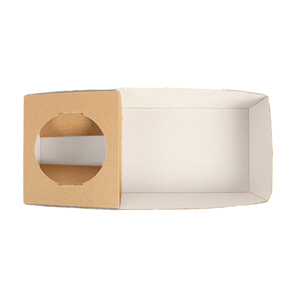 Garcia De Pou BANDEJAS TRANSPORTE 1 VASO+1 COMPART. 'THEPACK' 280 G/M2 25x12x4 CM NATURAL CARTÓN ONDULADO NANO-MICRO (400 UNID.)