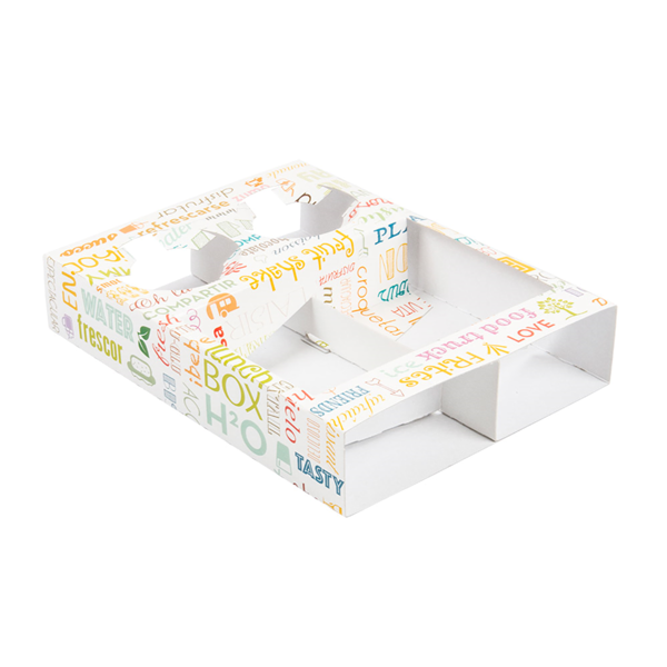 Garcia De Pou BANDEJAS TRANSPORTE 2 VASOS+2 COMPART. 'PAROLE' 450 G/M2 26x19x5 CM BLANCO CARTONCILLO (200 UNID.)