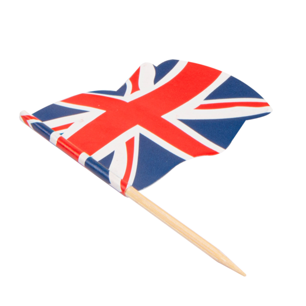 Garcia De Pou BANDERITAS "U.K" 4x3/6 5 CM SURTIDO MADERA (144 UNID.)