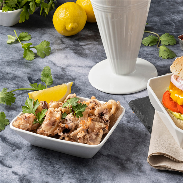 Garcia De Pou BARQUILLA PARA FRITOS S 13 5x9 4x3 2 CM BLANCO PORCELANA (6 UNID.)