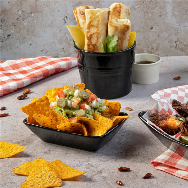 Garcia De Pou BARQUILLA PARA FRITOS S 13 5x9 4x3 2 CM NEGRO PORCELANA (6 UNID.)