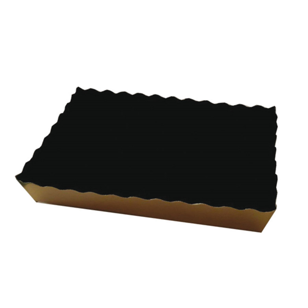Garcia de pou BARQUILLAS PASTELERÍA DOBLE CARA 380 G/M2 22x14x3 5 CM ORO/NEGRO CARTÓN (250 UNID.)