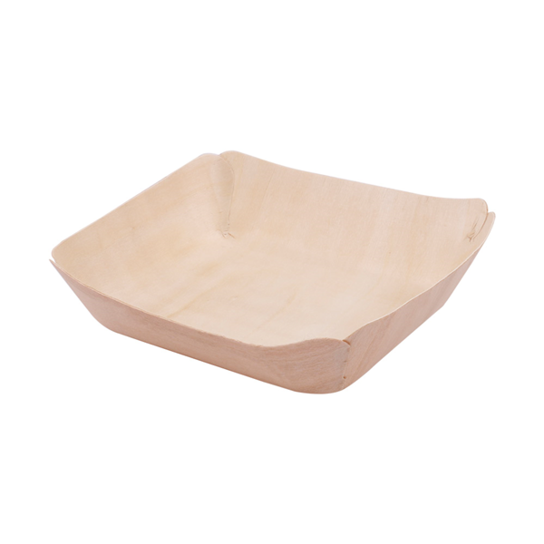 Garcia de pou BARQUILLAS RECTANGULARES 'WOOD' 13x12x3 CM NATURAL MADERA (50 UNID.)
